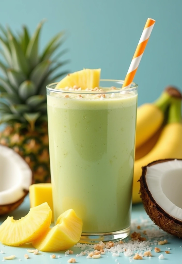 27 Banana Kale Smoothie Recipes for a Nutrient-Packed Drink 6 27 Banana Kale Smoothie Recipes for a Nutrient-Packed Drink - 2. Tropical Banana Kale Smoothie