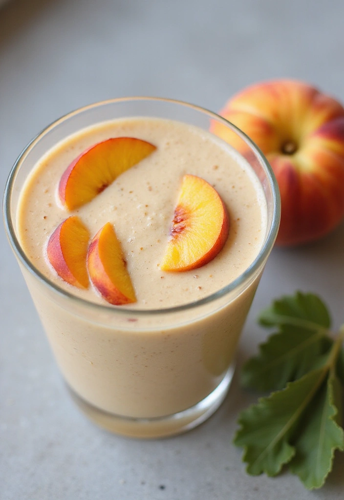 27 Banana Kale Smoothie Recipes for a Nutrient-Packed Drink 115 27 Banana Kale Smoothie Recipes for a Nutrient-Packed Drink - 21. Peach Banana Kale Smoothie