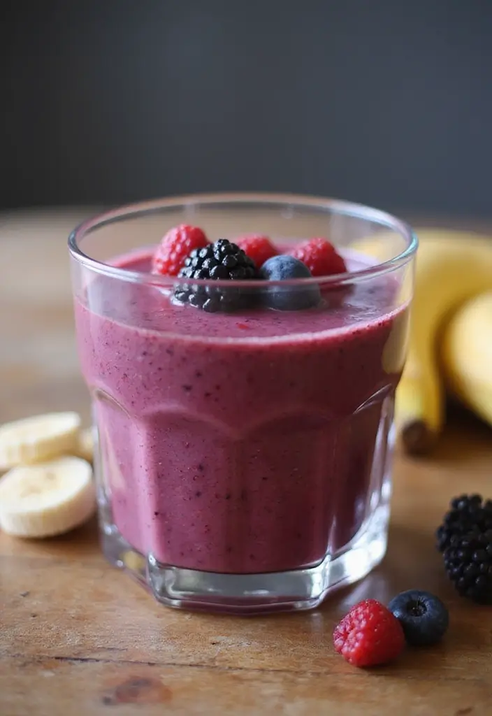 27 Banana Kale Smoothie Recipes for a Nutrient-Packed Drink 13 27 Banana Kale Smoothie Recipes for a Nutrient-Packed Drink - 3. Berry-Banana Kale Smoothie
