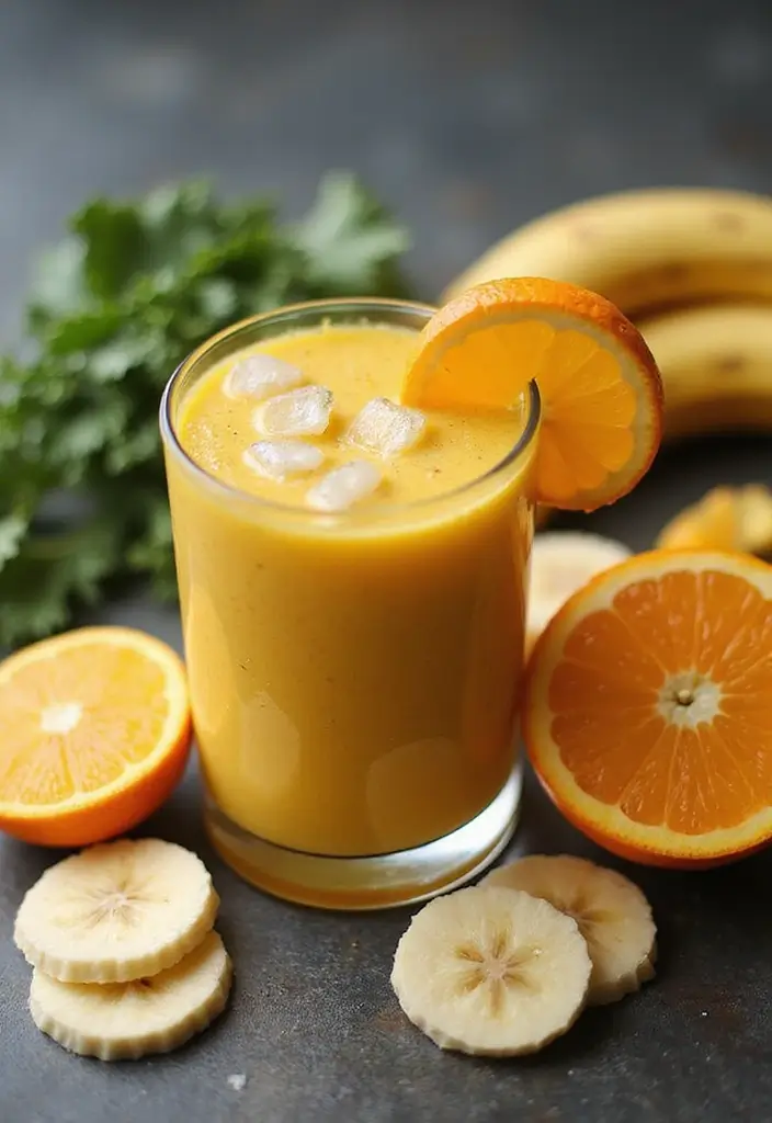 27 Banana Kale Smoothie Recipes for a Nutrient-Packed Drink 32 27 Banana Kale Smoothie Recipes for a Nutrient-Packed Drink - 6. Orange Banana Kale Smoothie
