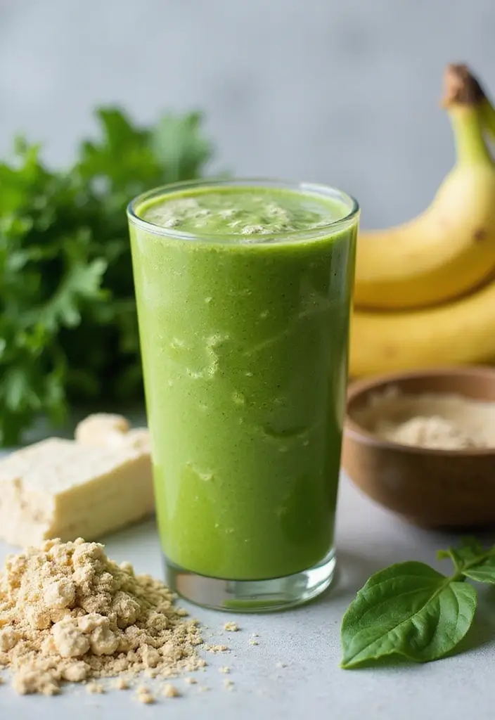 27 Banana Kale Smoothie Recipes for a Nutrient-Packed Drink 45 27 Banana Kale Smoothie Recipes for a Nutrient-Packed Drink - 9. Green Protein Banana Kale Smoothie