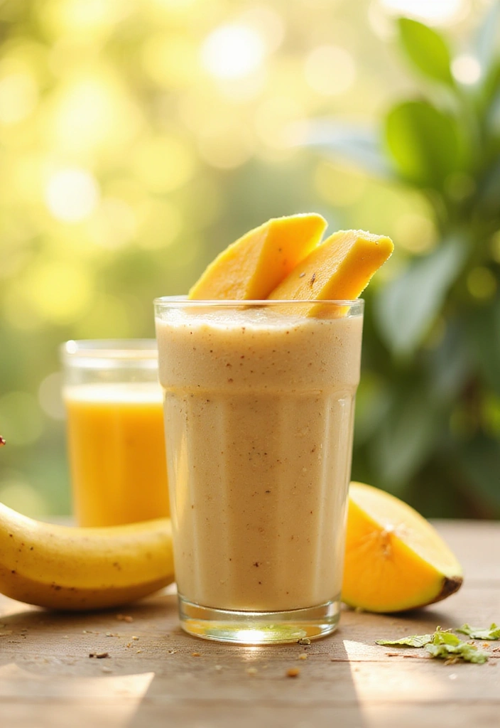 27 Banana and Mango Smoothie Recipes That Taste Like Summer in a Glass 62 27 Banana and Mango Smoothie Recipes That Taste Like Summer in a Glass - 10. Banana Mango Protein Smoothie