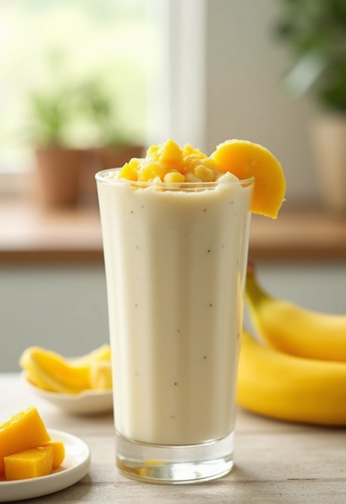 27 Banana and Mango Smoothie Recipes That Taste Like Summer in a Glass 100 27 Banana and Mango Smoothie Recipes That Taste Like Summer in a Glass - 16. Mango Banana Yogurt Smoothie