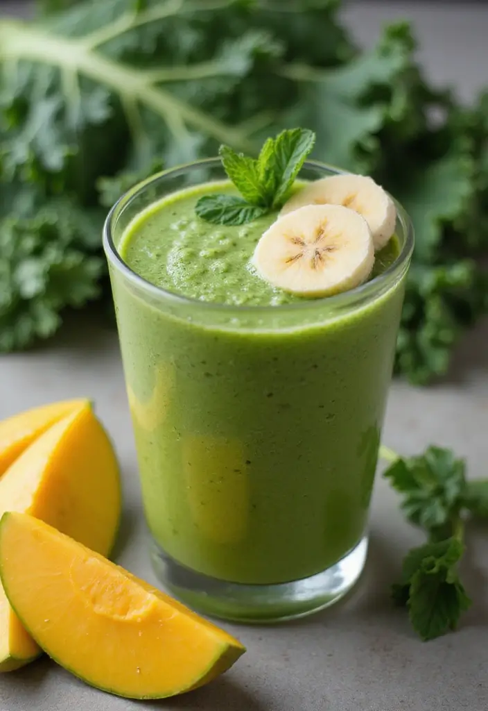 27 Banana and Mango Smoothie Recipes That Taste Like Summer in a Glass 8 27 Banana and Mango Smoothie Recipes That Taste Like Summer in a Glass - 2. Mango-Banana Green Smoothie
