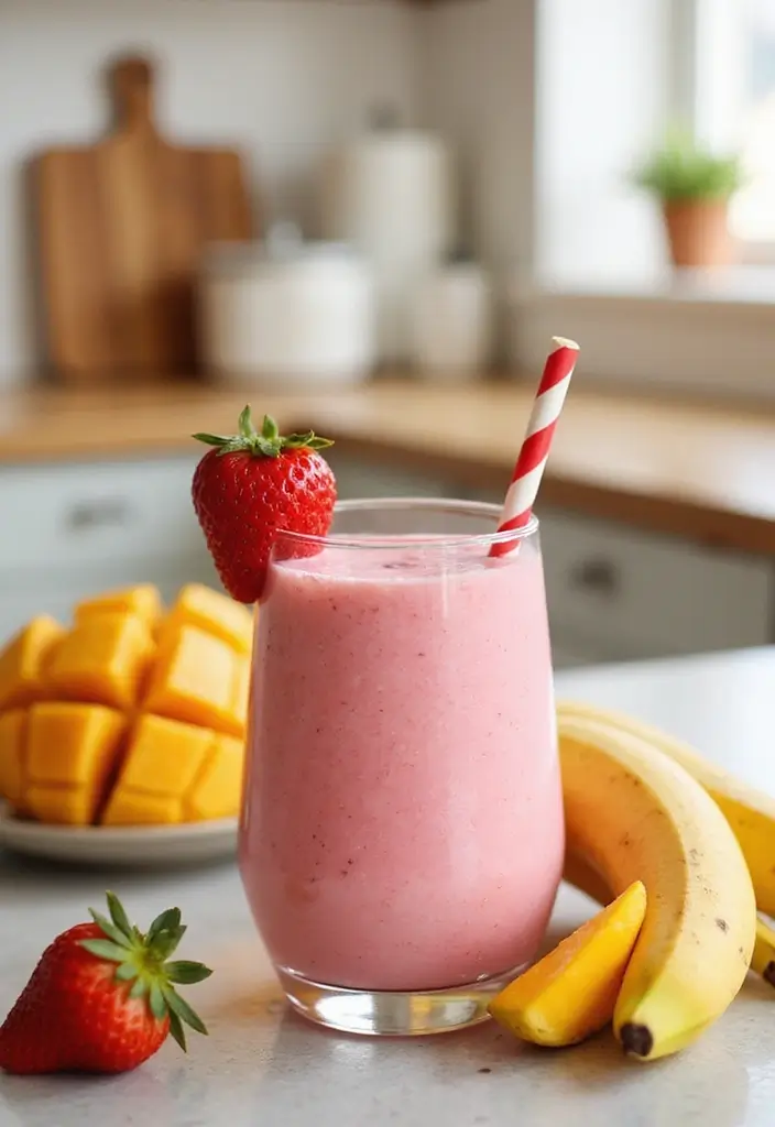 27 Banana and Mango Smoothie Recipes That Taste Like Summer in a Glass 128 27 Banana and Mango Smoothie Recipes That Taste Like Summer in a Glass - 20. Strawberry Mango Banana Smoothie