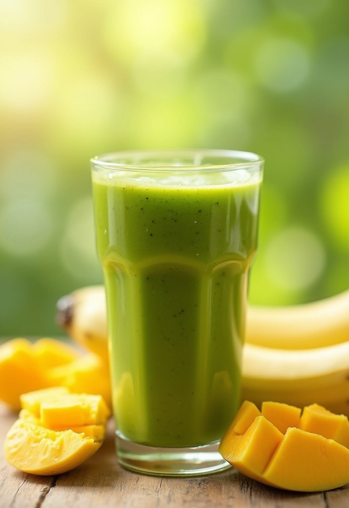 27 Banana and Mango Smoothie Recipes That Taste Like Summer in a Glass 175 27 Banana and Mango Smoothie Recipes That Taste Like Summer in a Glass - 27. Mango Banana Smoothie with Protein and Greens