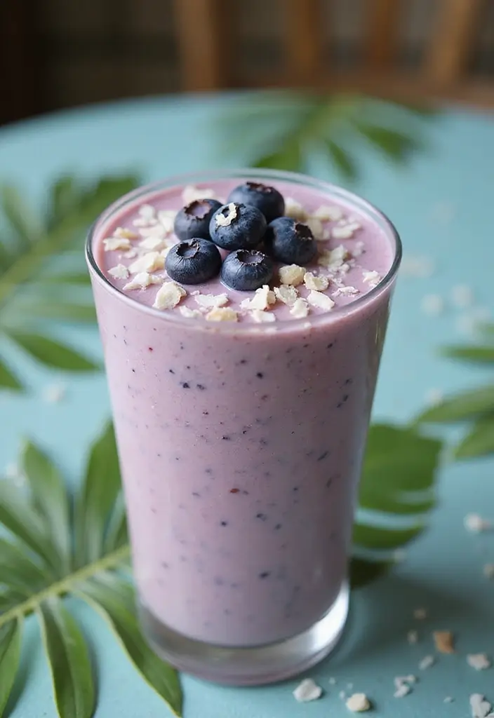 27 Belly Fat Smoothie Recipes That Support a Leaner Body 118 27 Belly Fat Smoothie Recipes That Support a Leaner Body - 18. Coconut Blueberry Smoothie