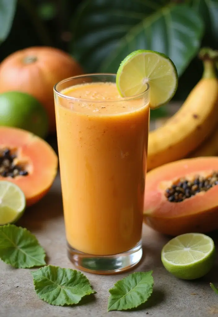 27 Belly Fat Smoothie Recipes That Support a Leaner Body 132 27 Belly Fat Smoothie Recipes That Support a Leaner Body - 20. Papaya Lime Smoothie