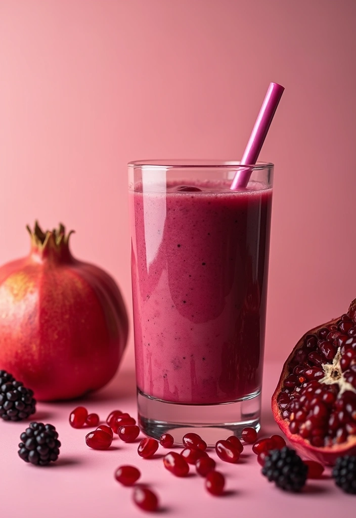 27 Belly Fat Smoothie Recipes That Support a Leaner Body 145 27 Belly Fat Smoothie Recipes That Support a Leaner Body - 23. Pomegranate Berry Smoothie