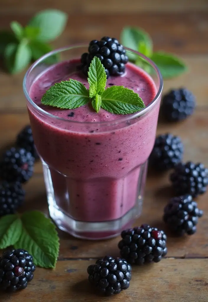 27 Belly Fat Smoothie Recipes That Support a Leaner Body 157 27 Belly Fat Smoothie Recipes That Support a Leaner Body - 25. Blackberry Mint Smoothie