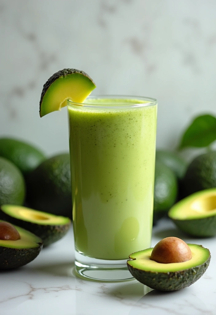 27 Belly Fat Smoothie Recipes That Support a Leaner Body 22 27 Belly Fat Smoothie Recipes That Support a Leaner Body - 4. Creamy Avocado Smoothie