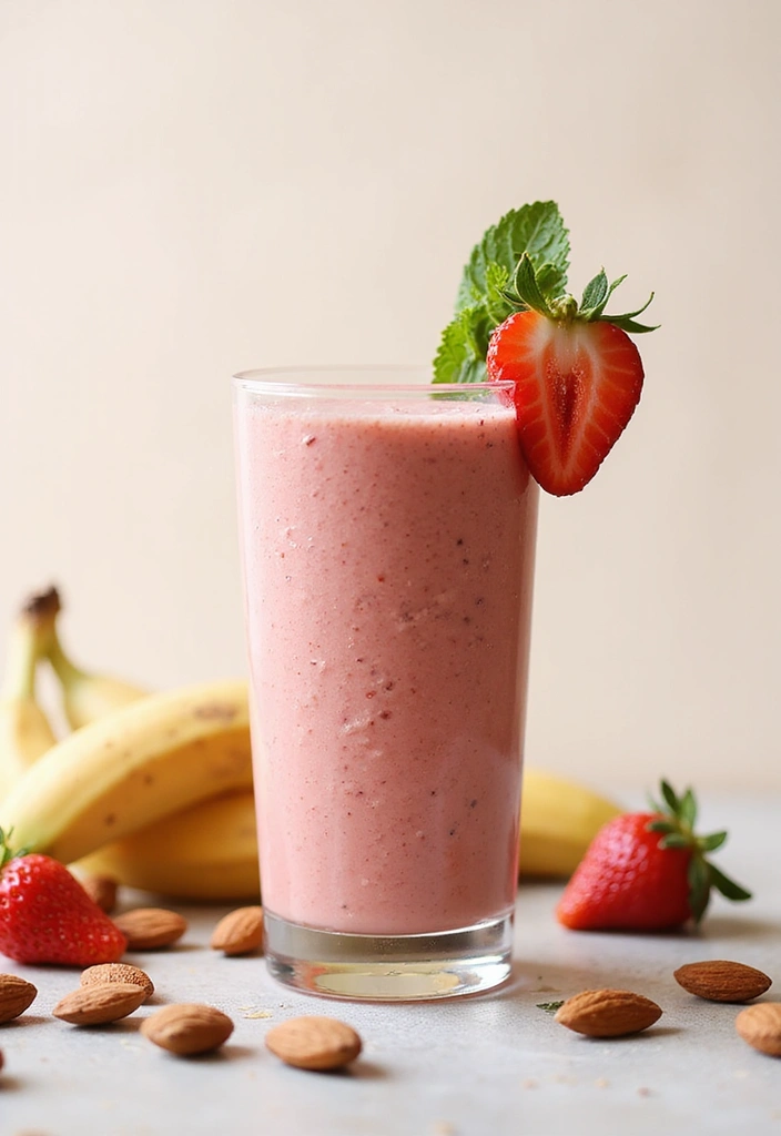 27 Frozen Banana Smoothie Recipes That Are Creamy and Delicious 118 27 Frozen Banana Smoothie Recipes That Are Creamy and Delicious - 18. Strawberry-Banana Almond Smoothie