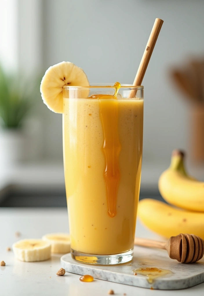 27 Frozen Banana Smoothie Recipes That Are Creamy and Delicious 130 27 Frozen Banana Smoothie Recipes That Are Creamy and Delicious - 20. Honey Banana Smoothie