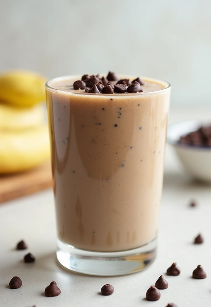 27 Frozen Banana Smoothie Recipes That Are Creamy and Delicious 149 27 Frozen Banana Smoothie Recipes That Are Creamy and Delicious - 23. Chocolate Chip Banana Smoothie
