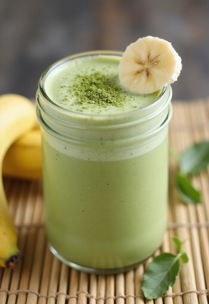 27 Frozen Banana Smoothie Recipes That Are Creamy and Delicious 48 27 Frozen Banana Smoothie Recipes That Are Creamy and Delicious - 8. Matcha Banana Smoothie