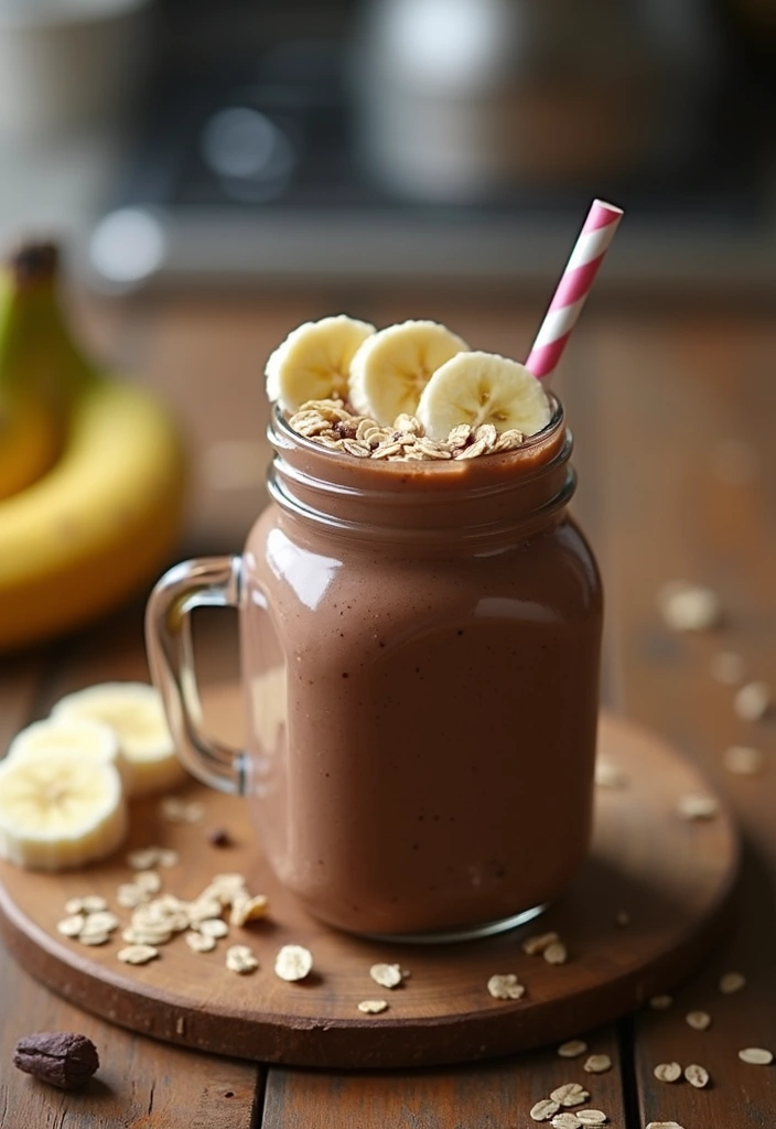27 Frozen Banana Smoothie Recipes That Are Creamy and Delicious 55 27 Frozen Banana Smoothie Recipes That Are Creamy and Delicious - 9. Choco-Banana Oat Smoothie