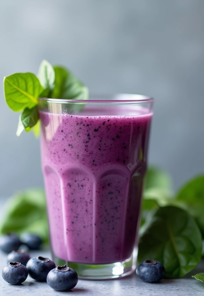 27 Pea Protein Powder Smoothie Recipes for Clean Plant-Based Energy 78 27 Pea Protein Powder Smoothie Recipes for Clean Plant-Based Energy - 12. Blueberry Spinach Smoothie