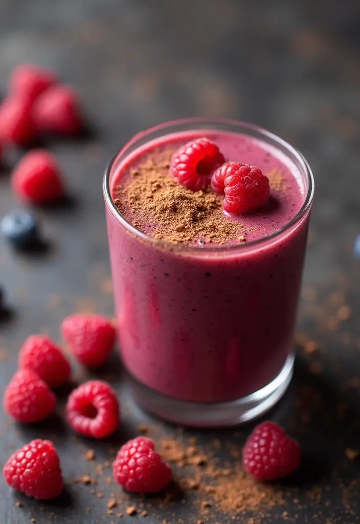 27 Pea Protein Powder Smoothie Recipes for Clean Plant-Based Energy 128 27 Pea Protein Powder Smoothie Recipes for Clean Plant-Based Energy - 20. Chocolate Raspberry Smoothie