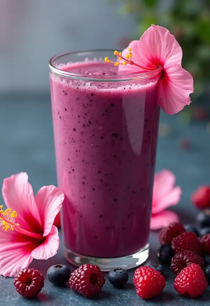 27 Pea Protein Powder Smoothie Recipes for Clean Plant-Based Energy 175 27 Pea Protein Powder Smoothie Recipes for Clean Plant-Based Energy - 27. Hibiscus Berry Smoothie