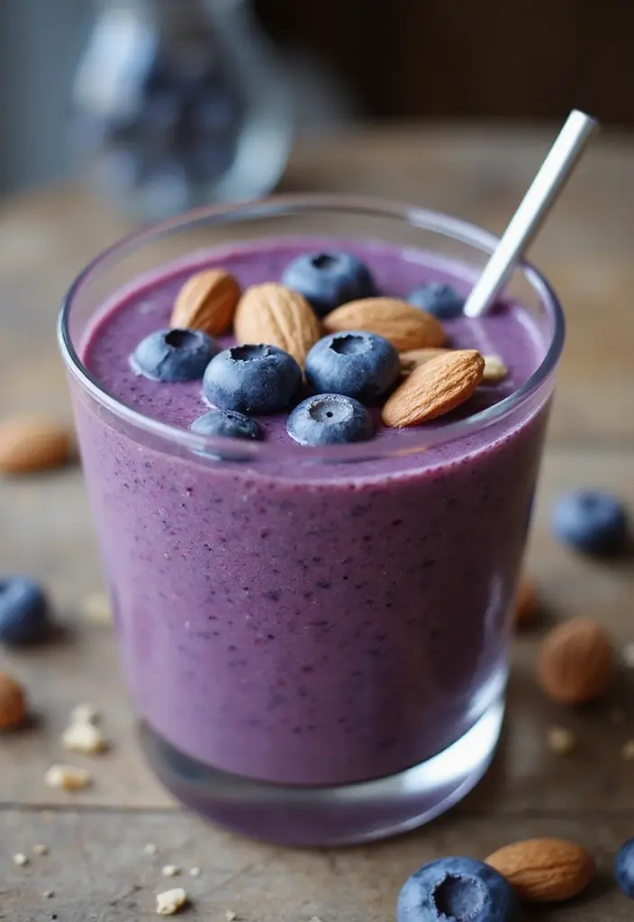 27 Smoothie Recipes for Healthy Weight Gain with Natural Ingredients 71 27 Smoothie Recipes for Healthy Weight Gain with Natural Ingredients - 11. Nutty Blueberry Smoothie