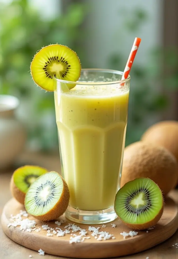 27 Smoothie Recipes for Healthy Weight Gain with Natural Ingredients 106 27 Smoothie Recipes for Healthy Weight Gain with Natural Ingredients - 16. Kiwi Coconut Smoothie