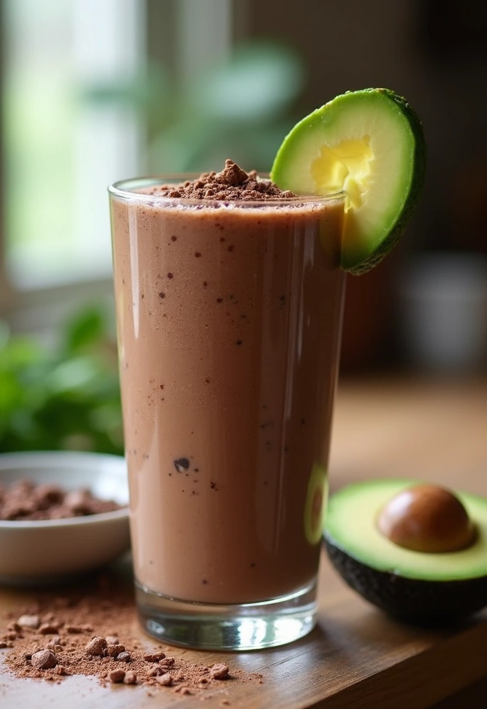 27 Smoothie Recipes for Healthy Weight Gain with Natural Ingredients 8 27 Smoothie Recipes for Healthy Weight Gain with Natural Ingredients - 2. Chocolate Avocado Smoothie