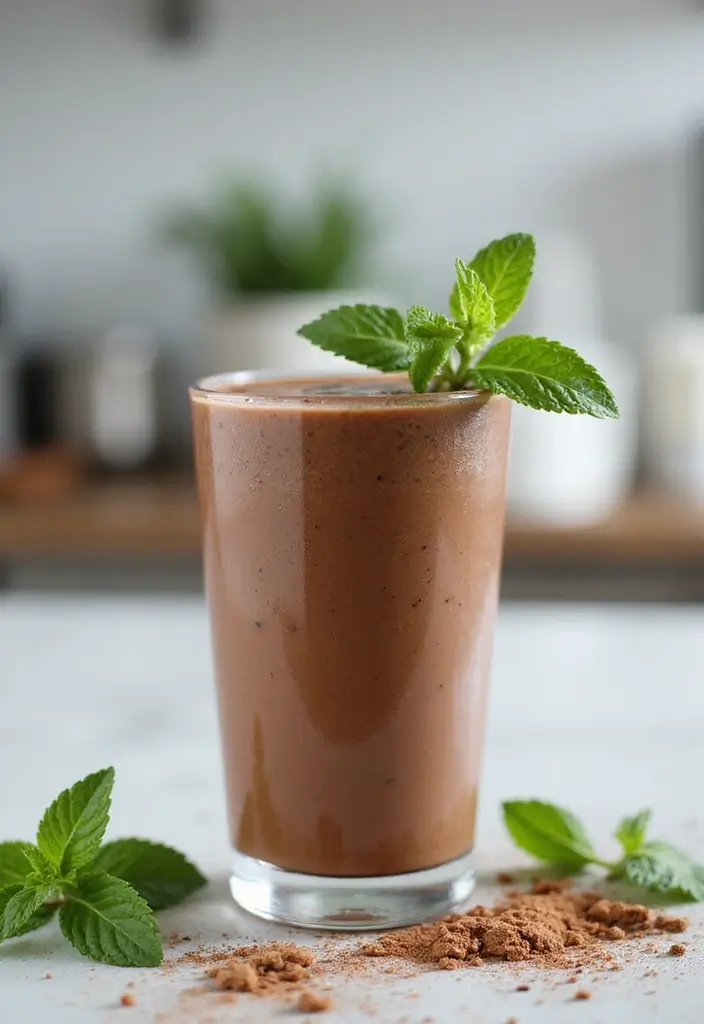 27 Smoothie Recipes for Healthy Weight Gain with Natural Ingredients 159 27 Smoothie Recipes for Healthy Weight Gain with Natural Ingredients - 25. Chocolate Mint Smoothie