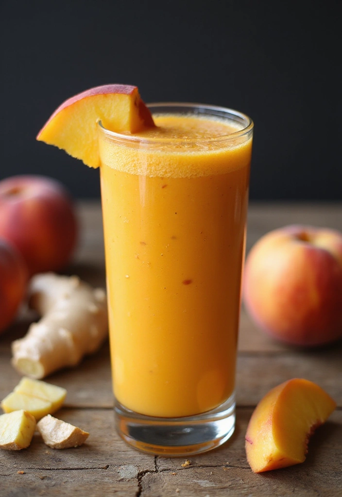 27 Smoothie Recipes for Healthy Weight Gain with Natural Ingredients 43 27 Smoothie Recipes for Healthy Weight Gain with Natural Ingredients - 7. Spicy Ginger Peach Smoothie
