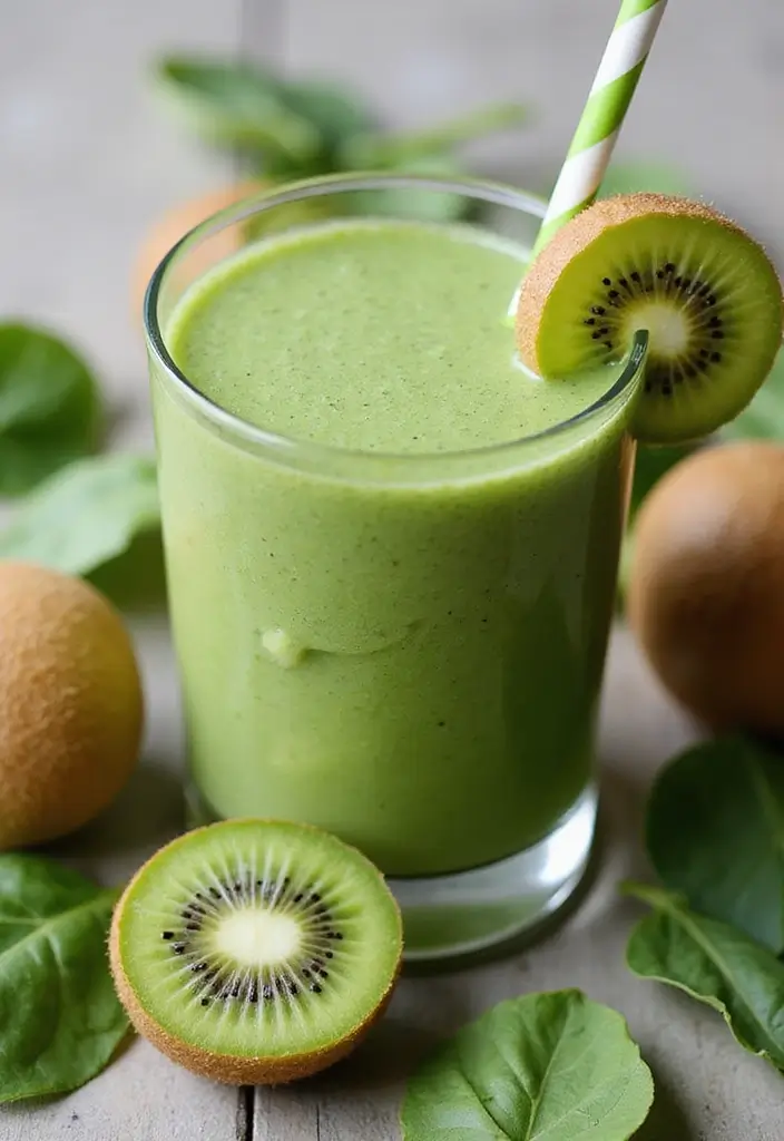 27 Spinach Smoothie Recipes for Kids That Actually Taste Good 105 27 Spinach Smoothie Recipes for Kids That Actually Taste Good - 17. Spinach and Kiwi Smoothie
