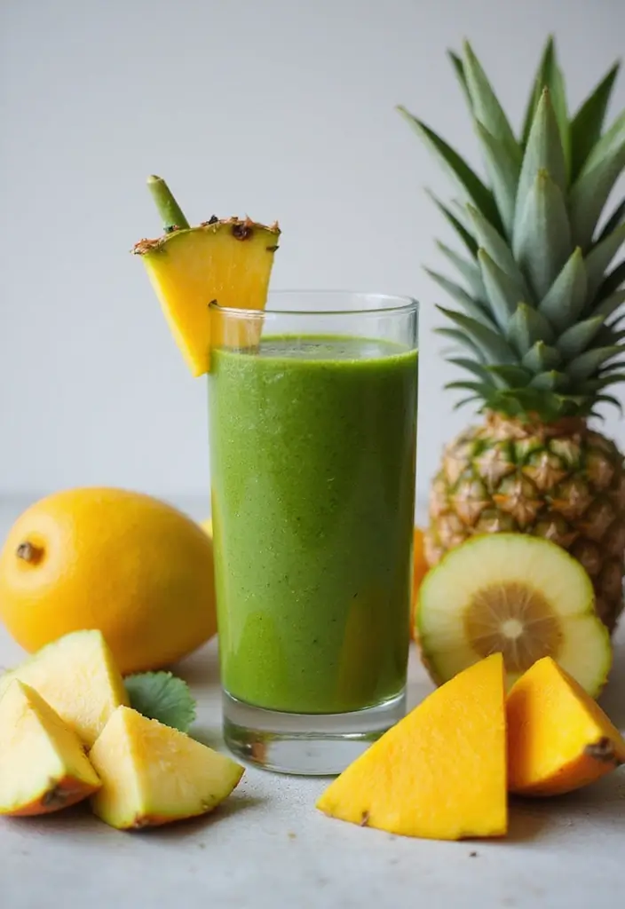 27 Spinach Smoothie Recipes for Kids That Actually Taste Good 8 27 Spinach Smoothie Recipes for Kids That Actually Taste Good - 2. Tropical Spinach Delight