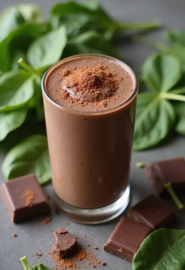 27 Spinach Smoothie Recipes for Kids That Actually Taste Good 27 27 Spinach Smoothie Recipes for Kids That Actually Taste Good - 5. Chocolate Spinach Smoothie