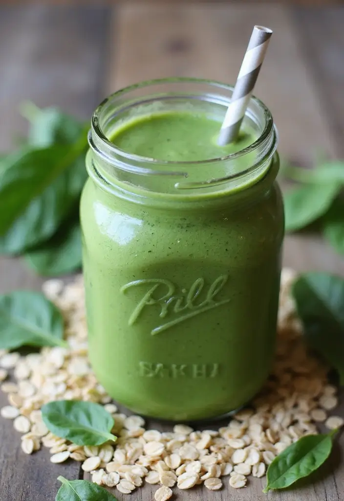 27 Spinach Smoothie Recipes for Kids That Actually Taste Good 53 27 Spinach Smoothie Recipes for Kids That Actually Taste Good - 9. Spinach and Oat Smoothie