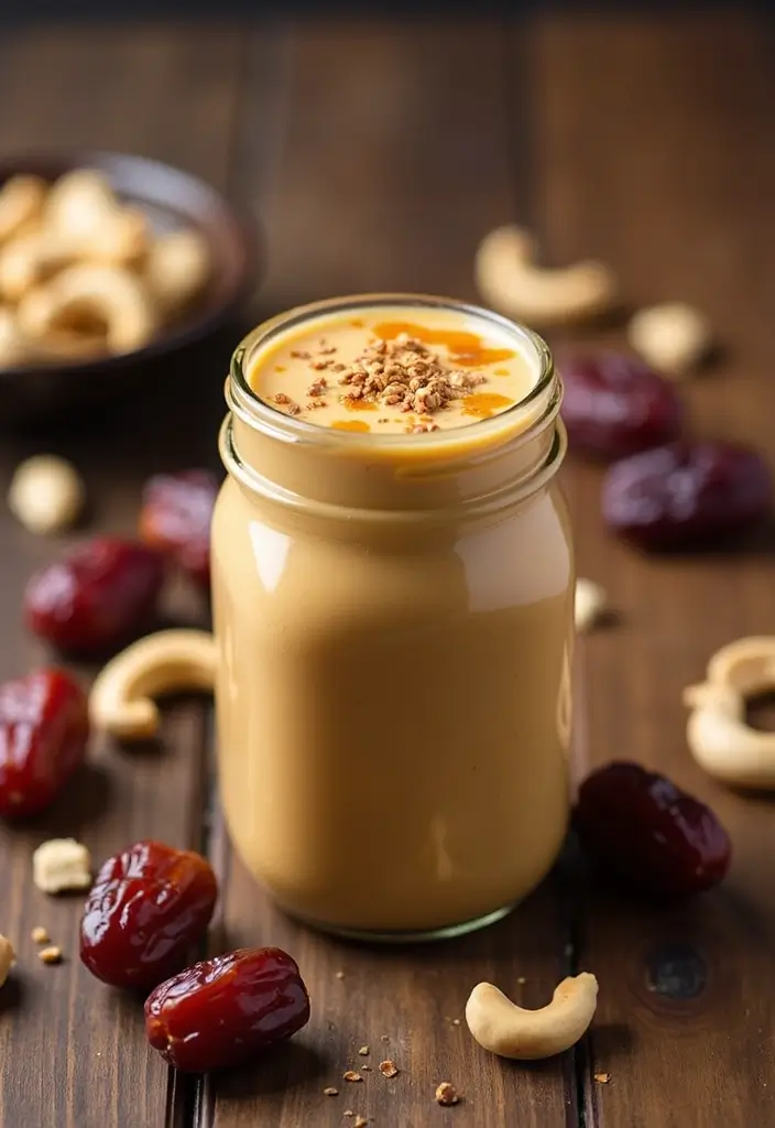 28 Beast Blender Smoothie Recipes to Maximize Nutrition Fast 49 28 Beast Blender Smoothie Recipes to Maximize Nutrition Fast - 9. Creamy Cashew Date Smoothie