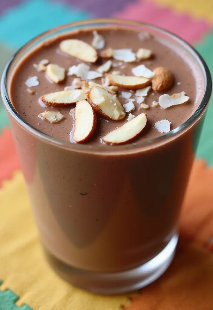 28 Chocolate Protein Smoothie Recipes That Feel Like a Treat 69 28 Chocolate Protein Smoothie Recipes That Feel Like a Treat - 11. Chocolate Almond Joy Smoothie