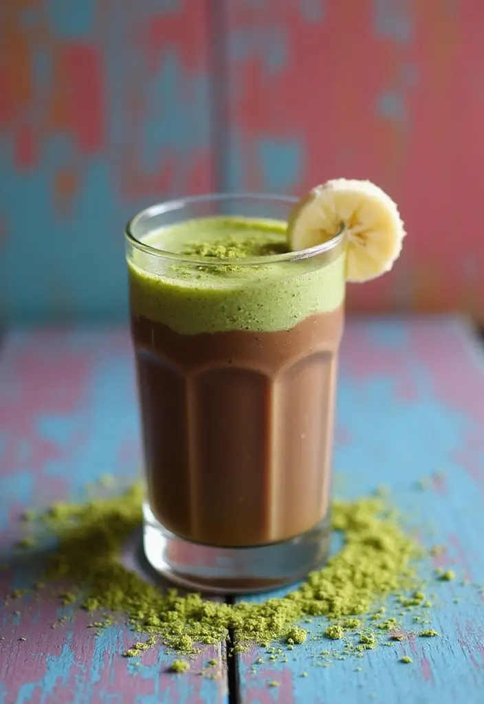 28 Chocolate Protein Smoothie Recipes That Feel Like a Treat 132 28 Chocolate Protein Smoothie Recipes That Feel Like a Treat - 20. Chocolate Matcha Smoothie