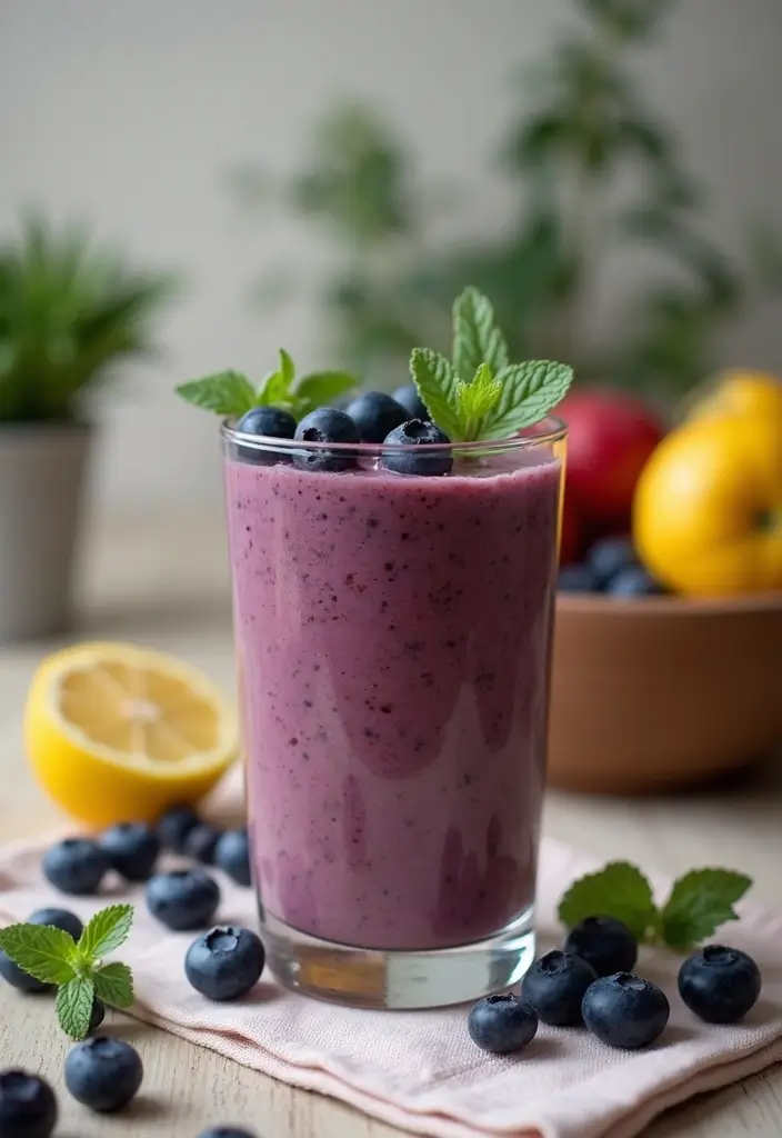 28 Chocolate Protein Smoothie Recipes That Feel Like a Treat 139 28 Chocolate Protein Smoothie Recipes That Feel Like a Treat - 21. Chocolate Blueberry Protein Smoothie