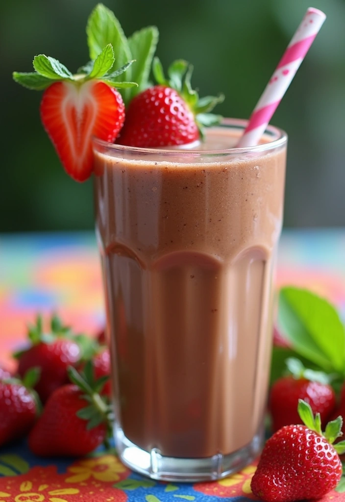 28 Chocolate Protein Smoothie Recipes That Feel Like a Treat 174 28 Chocolate Protein Smoothie Recipes That Feel Like a Treat - 26. Chocolate Strawberry Protein Smoothie
