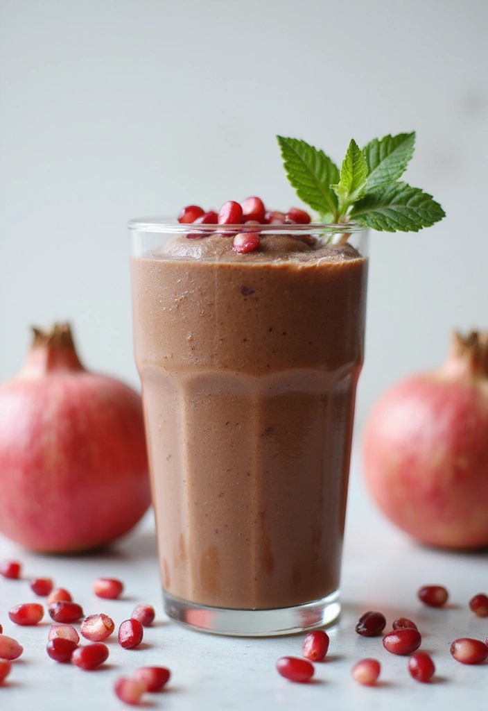 28 Chocolate Protein Smoothie Recipes That Feel Like a Treat 181 28 Chocolate Protein Smoothie Recipes That Feel Like a Treat - 27. Chocolate Pomegranate Smoothie