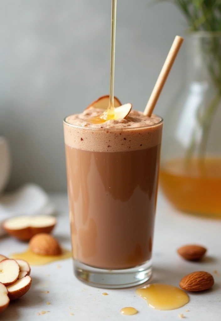 28 Chocolate Protein Smoothie Recipes That Feel Like a Treat 188 28 Chocolate Protein Smoothie Recipes That Feel Like a Treat - 28. Chocolate Honey Almond Smoothie