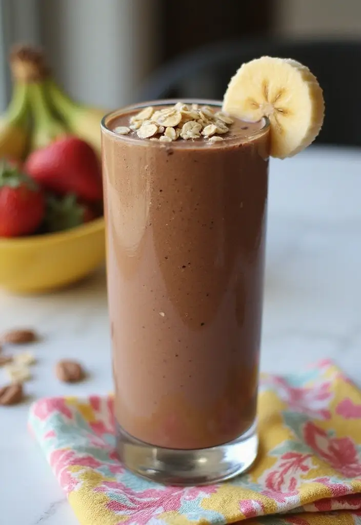 28 Chocolate Protein Smoothie Recipes That Feel Like a Treat 15 28 Chocolate Protein Smoothie Recipes That Feel Like a Treat - 3. Chocolate Banana Oat Smoothie