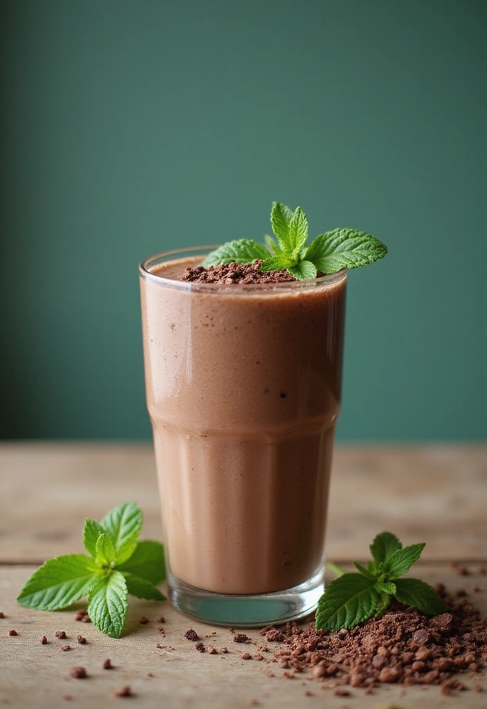 28 Chocolate Protein Smoothie Recipes That Feel Like a Treat 34 28 Chocolate Protein Smoothie Recipes That Feel Like a Treat - 6. Chocolate Mint Protein Smoothie