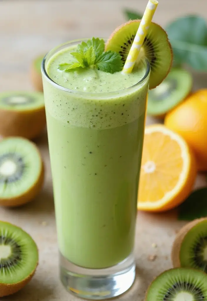 28 Easy Smoothie Recipes with Yogurt for a Creamy and Nutritious Treat 99 28 Easy Smoothie Recipes with Yogurt for a Creamy and Nutritious Treat - 15. Tropical Kiwi Yogurt Smoothie