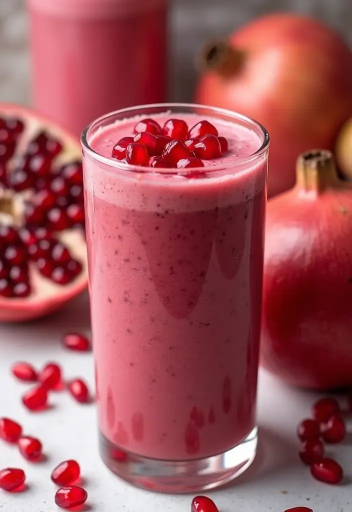 28 Easy Smoothie Recipes with Yogurt for a Creamy and Nutritious Treat 134 28 Easy Smoothie Recipes with Yogurt for a Creamy and Nutritious Treat - 20. Pomegranate Yogurt Smoothie