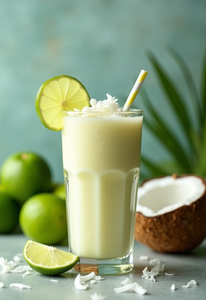 28 Easy Smoothie Recipes with Yogurt for a Creamy and Nutritious Treat 176 28 Easy Smoothie Recipes with Yogurt for a Creamy and Nutritious Treat - 26. Lime Coconut Yogurt Smoothie