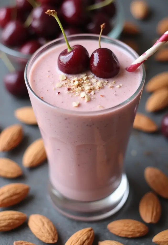 28 Easy Smoothie Recipes with Yogurt for a Creamy and Nutritious Treat 188 28 Easy Smoothie Recipes with Yogurt for a Creamy and Nutritious Treat - 28. Cherry Almond Yogurt Smoothie