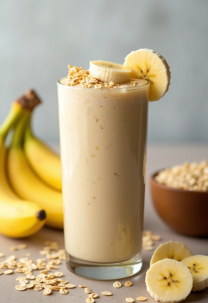 28 Easy Smoothie Recipes with Yogurt for a Creamy and Nutritious Treat 15 28 Easy Smoothie Recipes with Yogurt for a Creamy and Nutritious Treat - 3. Creamy Banana Oatmeal Smoothie