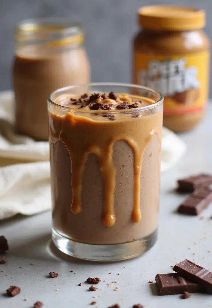 28 Easy Smoothie Recipes with Yogurt for a Creamy and Nutritious Treat 22 28 Easy Smoothie Recipes with Yogurt for a Creamy and Nutritious Treat - 4. Peanut Butter Chocolate Yogurt Smoothie