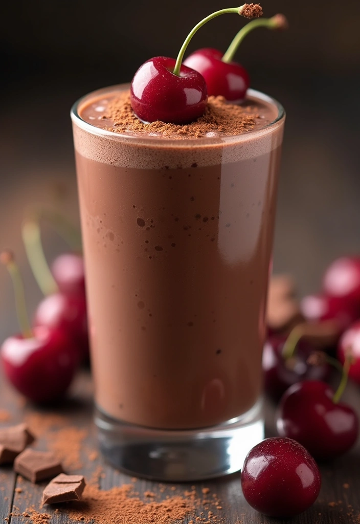 28 Easy Smoothie Recipes with Yogurt for a Creamy and Nutritious Treat 43 28 Easy Smoothie Recipes with Yogurt for a Creamy and Nutritious Treat - 7. Chocolate Cherry Yogurt Smoothie