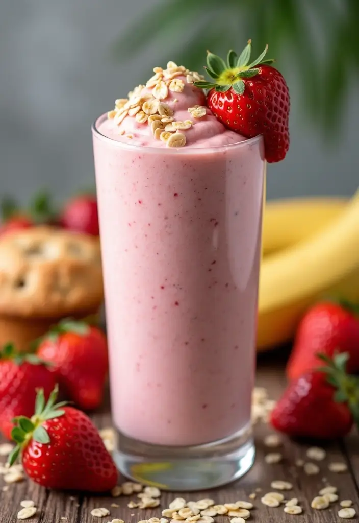 28 Easy Smoothie Recipes with Yogurt for a Creamy and Nutritious Treat 50 28 Easy Smoothie Recipes with Yogurt for a Creamy and Nutritious Treat - 8. Strawberry Banana Muffin Smoothie