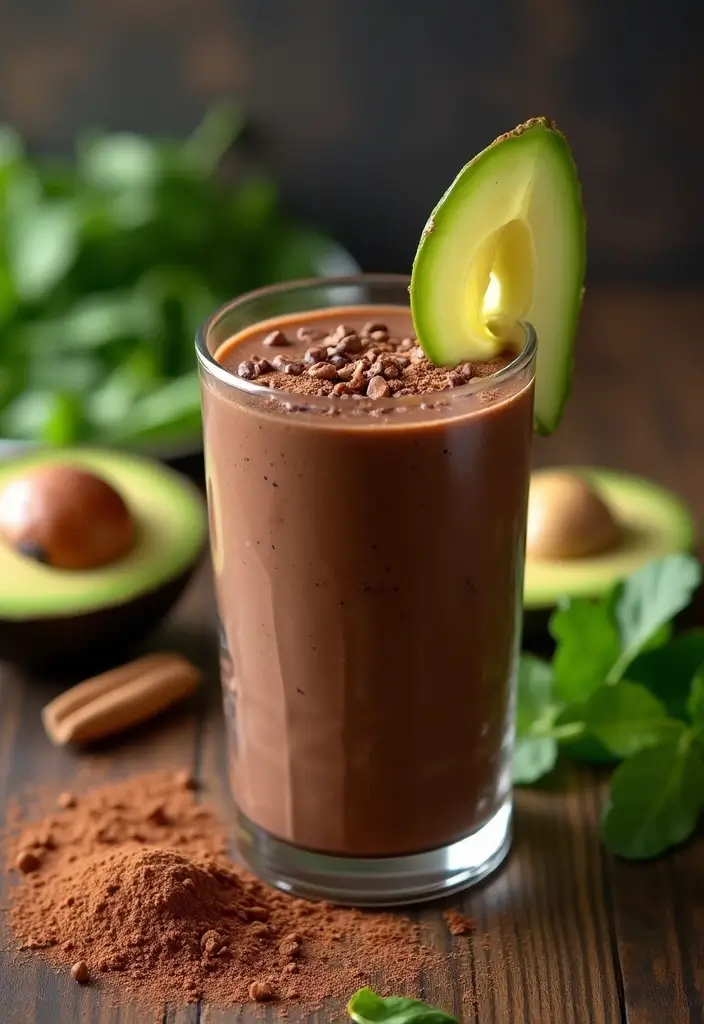 28 Green Protein Smoothie Recipes for Fitness and Focus 84 28 Green Protein Smoothie Recipes for Fitness and Focus - 14. Chocolate Avocado Protein Smoothie
